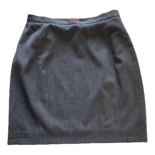 Pre-owned Kenzo Wool Mini Skirt In Grey