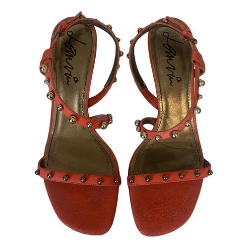Pre-owned Lanvin Leather Sandals In Orange