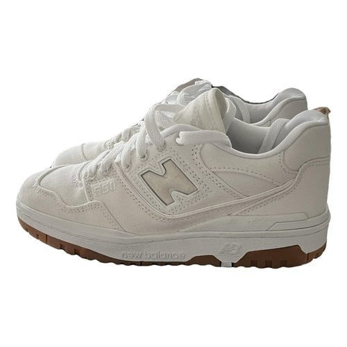 Pre-owned New Balance 550 Cloth Trainers In Beige