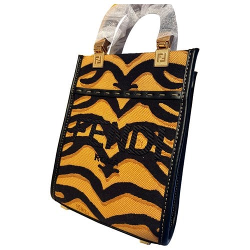 Pre-owned Fendi Cloth Clutch Bag In Yellow