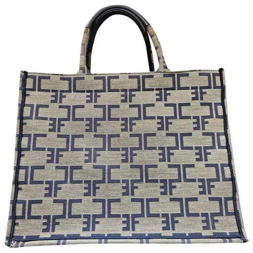 Pre-owned Elisabetta Franchi Cloth Tote In Beige
