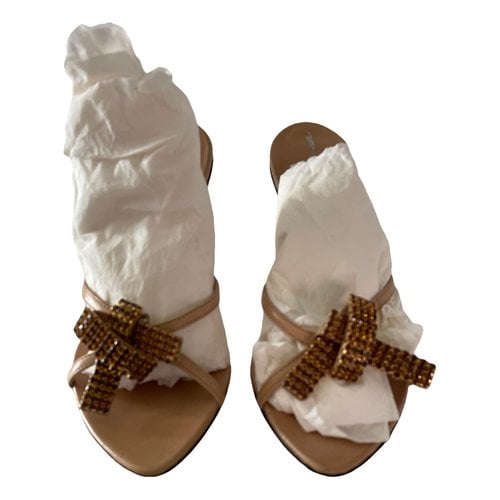 Pre-owned Giancarlo Paoli Leather Sandals In Beige