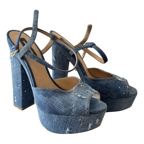 Pre-owned Dsquared2 Cloth Sandal In Blue