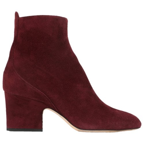 Pre-owned Jimmy Choo Ankle Boots In Burgundy