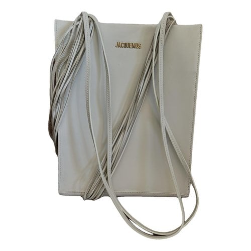 Pre-owned Jacquemus Le A4 Leather Crossbody Bag In White