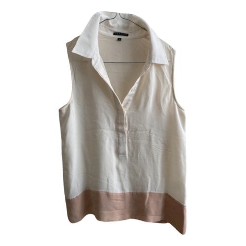 Pre-owned Theory Silk Shirt In Beige