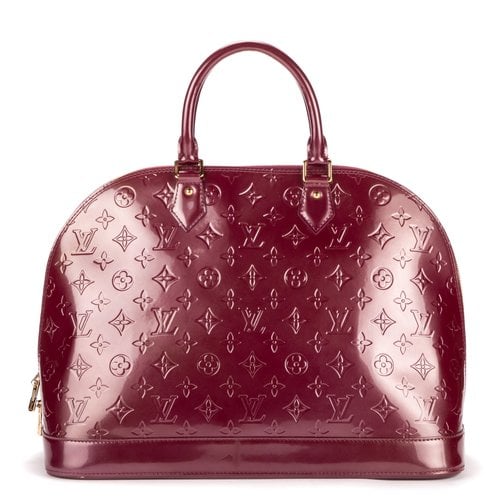 Pre-owned Louis Vuitton Alma Leather Handbag In Purple