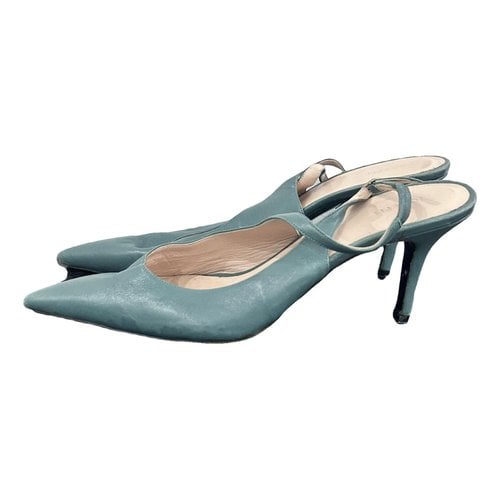 Pre-owned Joseph Leather Heels In Turquoise