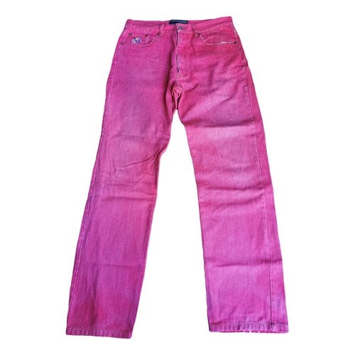 Pre-owned Enrico Coveri Straight Jeans In Red