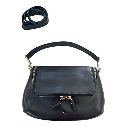 Pre-owned Anya Hindmarch Maxi Zip Leather Handbag In Black