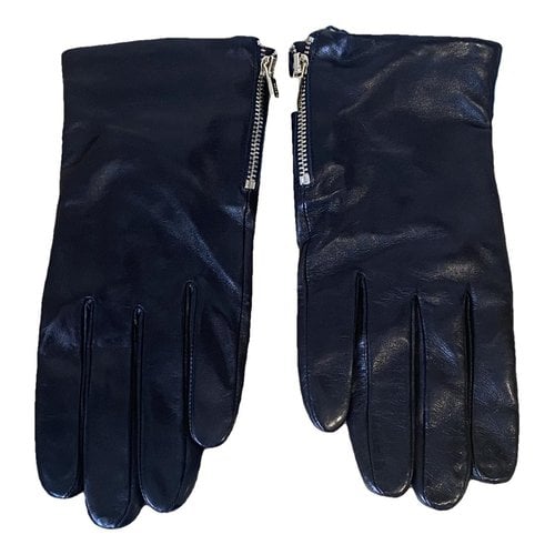 Pre-owned Cole Haan Leather Gloves In Black