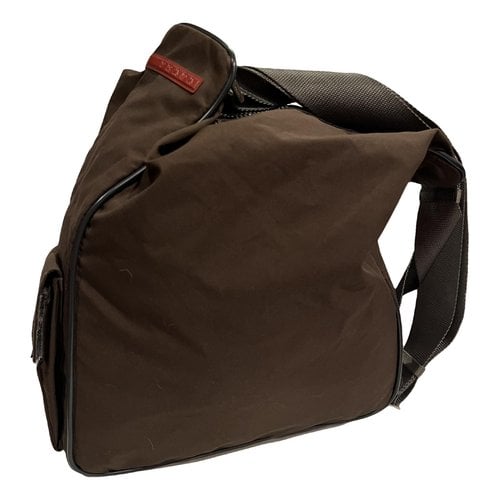 Pre-owned Prada Tessuto Crossbody Bag In Brown