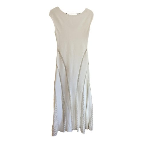 Pre-owned Alaïa Silk Maxi Dress In White