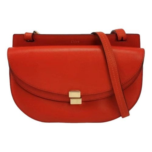Pre-owned Chloé Georgia Leather Crossbody Bag In Red