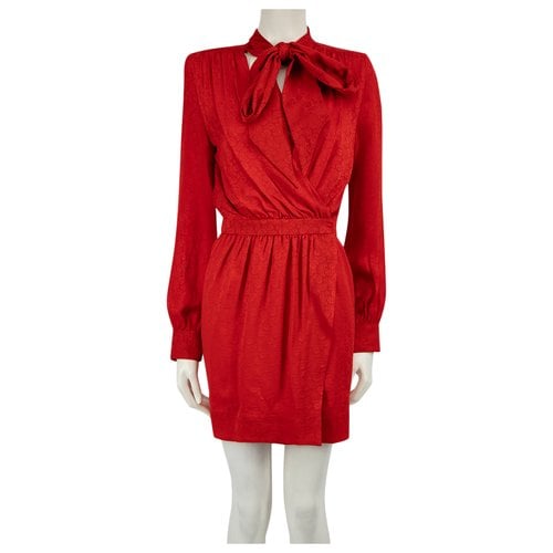 Pre-owned Saint Laurent Silk Dress In Red