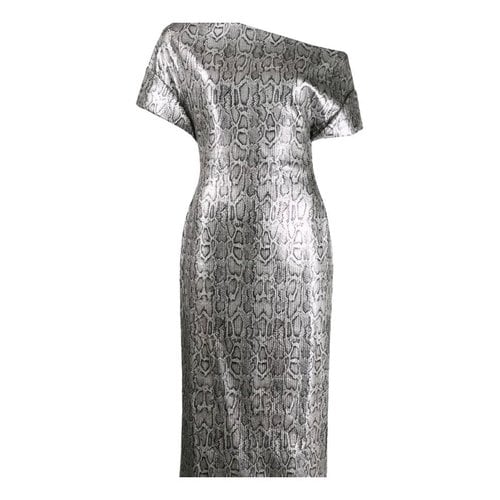 Pre-owned Christopher Kane Silk Maxi Dress In Silver