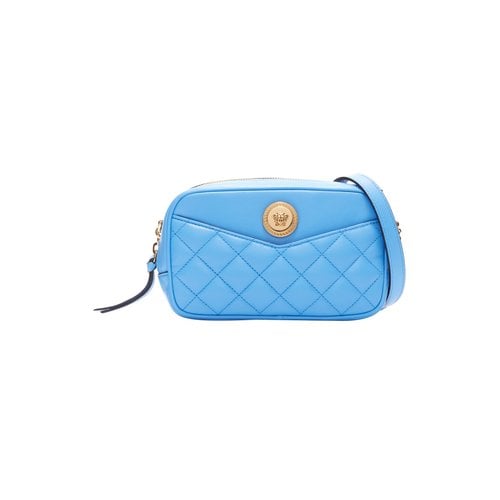 Pre-owned Versace Leather Crossbody Bag In Blue