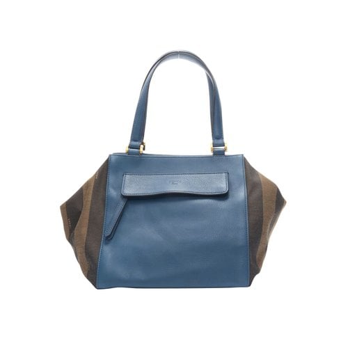 Pre-owned Fendi Leather Tote In Blue