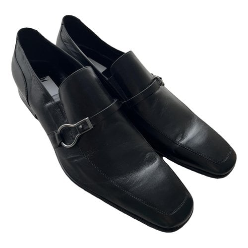 Pre-owned Moreschi Leather Flats In Black
