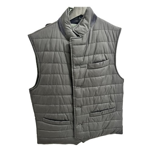 Pre-owned Massimo Dutti Vest In Navy