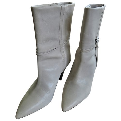 Pre-owned Isabel Marant Luliana Leather Boots In White