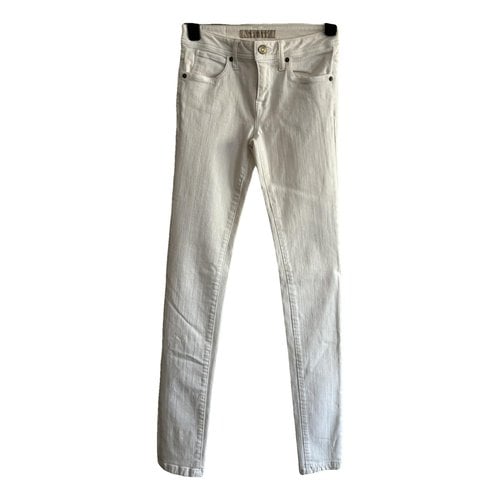Pre-owned Burberry Slim Jeans In White