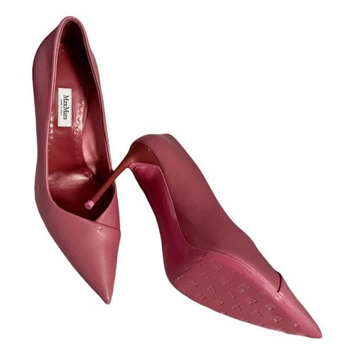 Pre-owned Max Mara Atelier Leather Heels In Pink