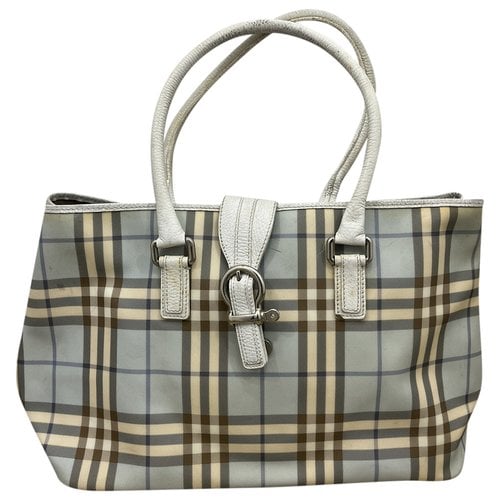 Pre-owned Burberry Cloth Tote In Blue