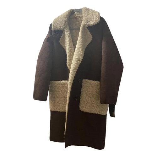Pre-owned Munthe Faux Fur Coat In Brown