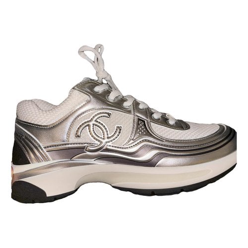 Pre-owned Chanel Leather Trainers In Metallic