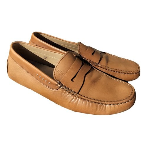 Pre-owned Loriblu Leather Flats In Camel