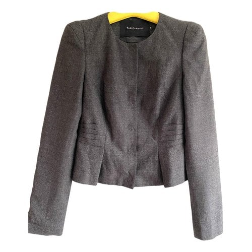 Pre-owned Tara Jarmon Wool Suit Jacket In Grey