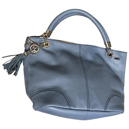 Pre-owned Lancel French Flair Leather Tote In Blue