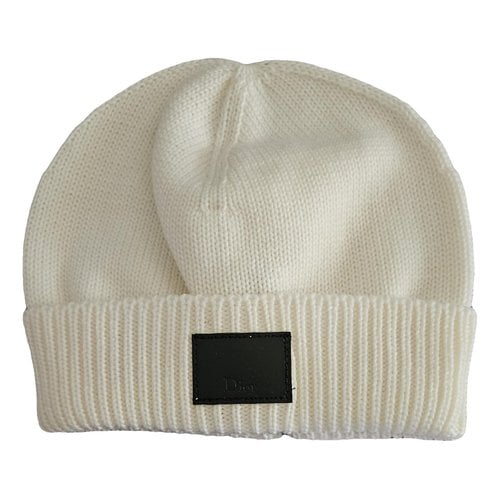 Pre-owned Dior Wool Beanie In White