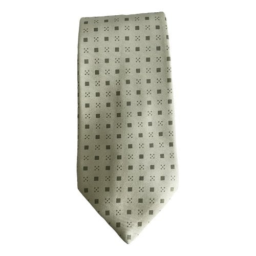 Pre-owned Kiton Silk Tie In Green