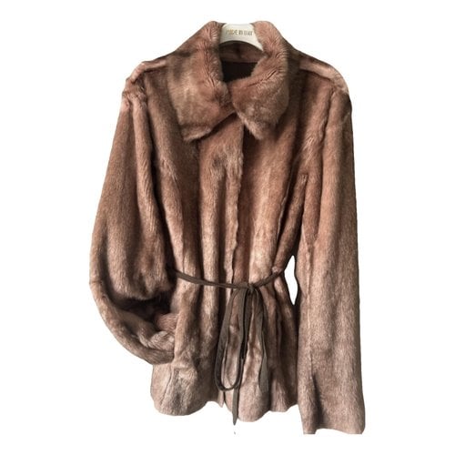 Pre-owned Miss Sixty Faux Fur Coat In Brown