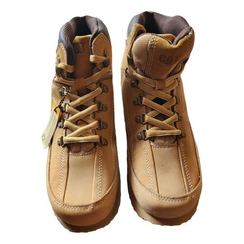 Pre-owned Caterpillar Leather Boots In Camel