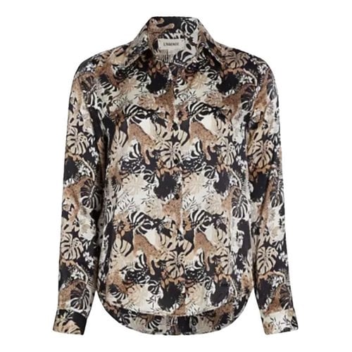 Pre-owned L Agence Silk Blouse In Brown