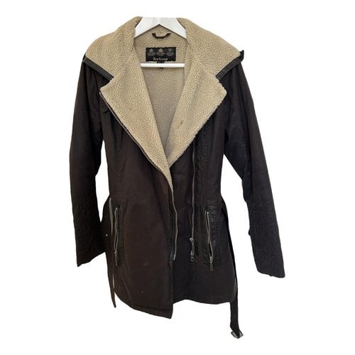 Pre-owned Barbour Leather Coat In Brown
