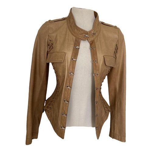 Pre-owned Barbara Bui Leather Jacket In Camel