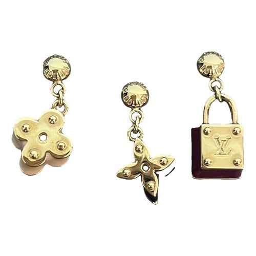 Pre-owned Louis Vuitton Star Blossom Earrings In Gold