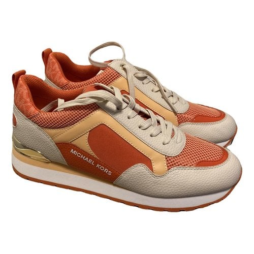Pre-owned Michael Kors Leather Trainers In Orange