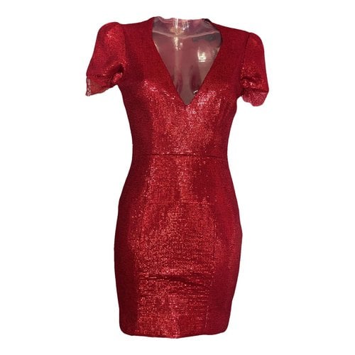 Pre-owned Haney Glitter Mini Dress In Red
