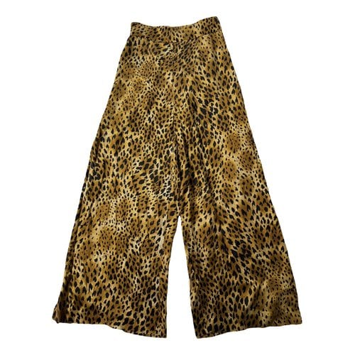 Pre-owned Saint Laurent Silk Large Pants In Brown