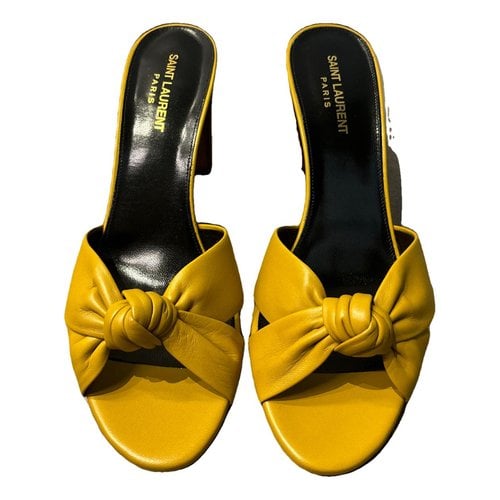 Pre-owned Saint Laurent Leather Heels In Yellow