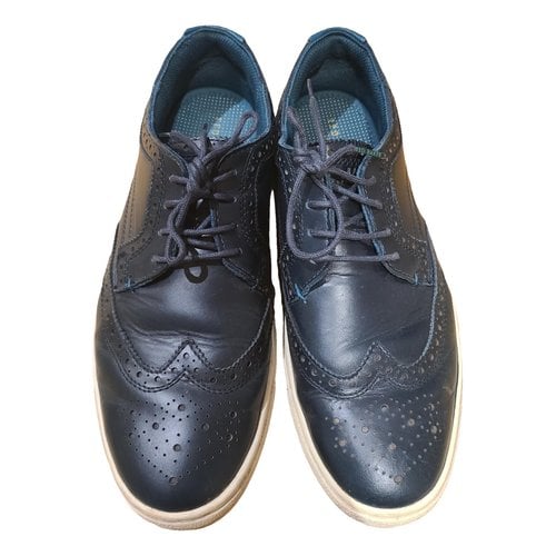 Pre-owned Ted Baker Leather Lace Ups In Black