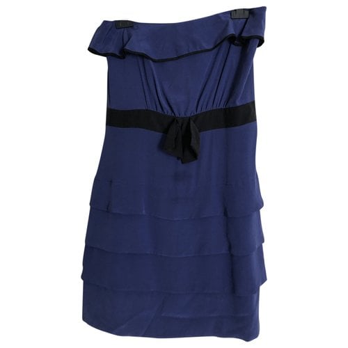 Pre-owned Claudie Pierlot Silk Mid-length Dress In Blue