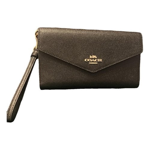 Pre-owned Coach Leather Clutch Bag In Black