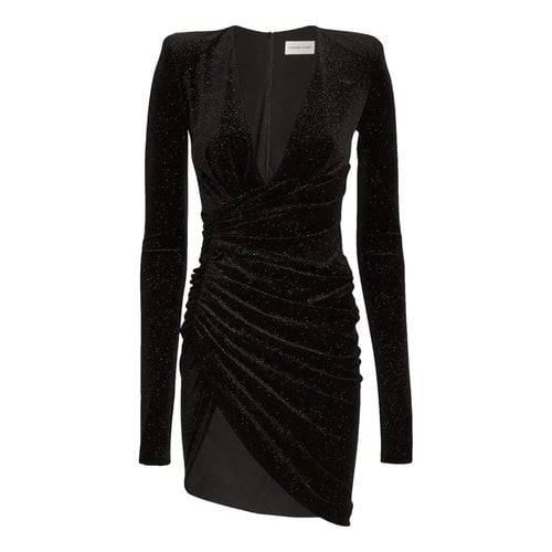 Pre-owned Alexandre Vauthier Velvet Mini Dress In Black