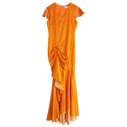 Pre-owned Caroline Constas Silk Maxi Dress In Orange